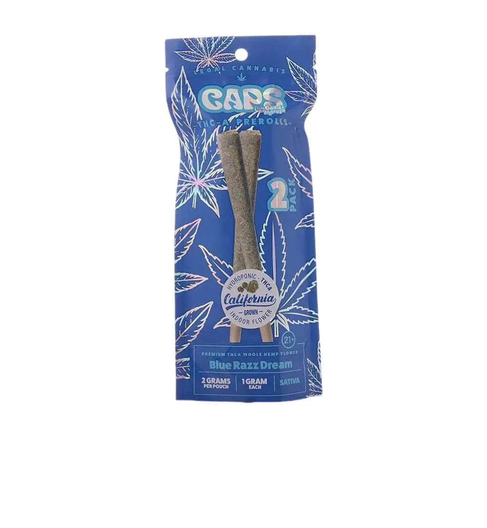 CAPS INDOOR PREROLLS BLUE RAZZ DREAM SAT 1GM|749355088676|Pack Of|10