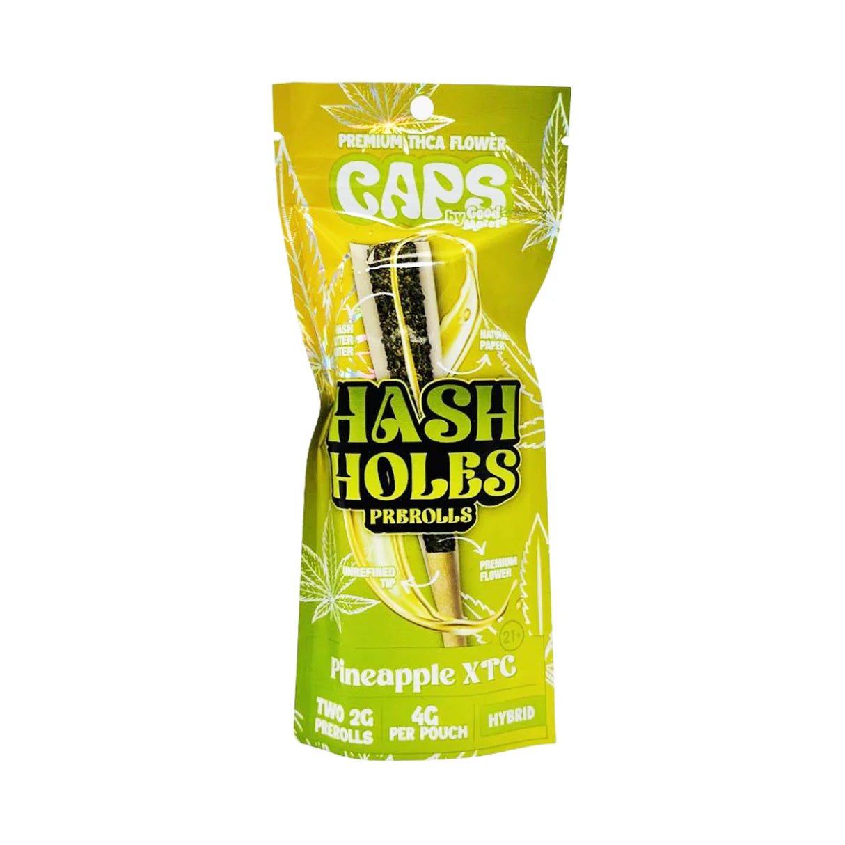CAPS HASH PREROLLS PINEAPPLE XTC HYBRID 4G|700433943461|Pack Of|10