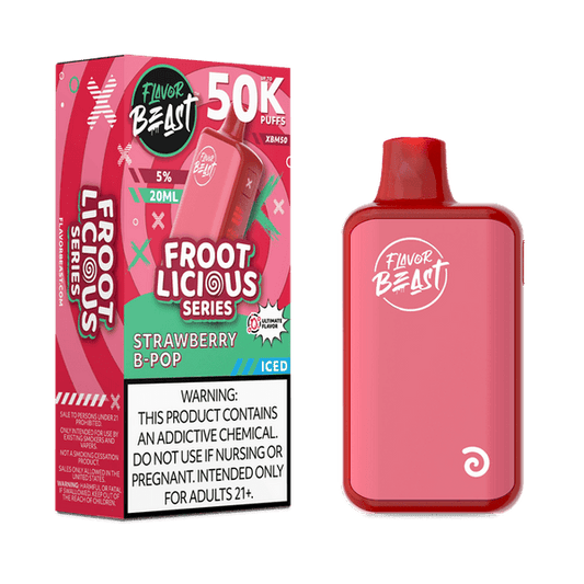 FLAVOR BEAST 50K|FLAVOR BEAST XBM50 STRAWBERRY RAZZ B POP 50K|827152235995