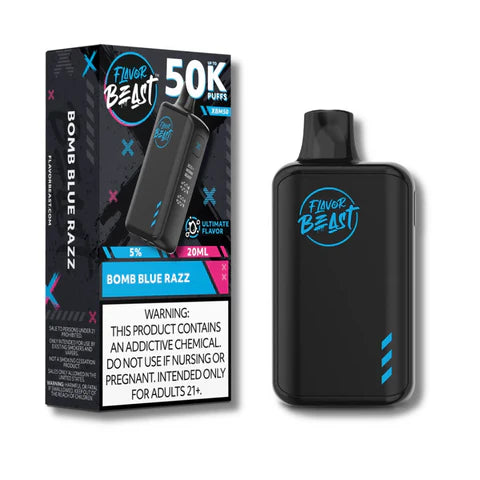 FLAVOR BEAST 50K|FLAVOR BEAST XBM50 BOMB BLUE RAZZ 50K|827152235803