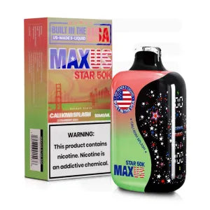 192786015436|MAXUS STAR 50K USA |MAXUS STAR CALIKIWI SPLASH STRAWBERRY KIWI 50K|Pack of 5