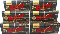 RAW CLASSIC 1 14 SIZE NATURAL UNREFINED ULTRA THIN 79MM ROLLING PAPERS BLACK 24 COUNT