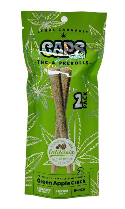 CAPS THCA PROLL GREEN APPLE CRACK 1GM|700433943058|Pack Of|10