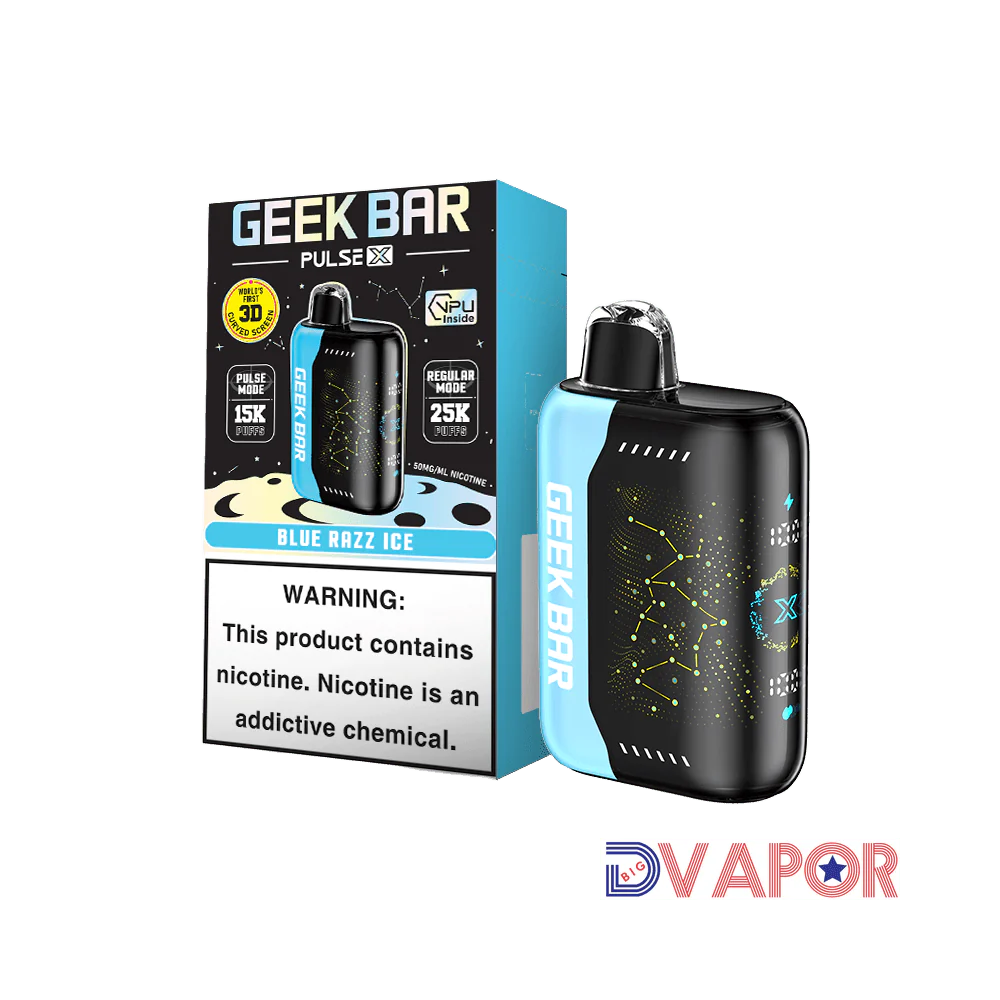 GEEK BAR PULSE X BLUE RAZZ ICE 25K|810125438400|Pack Of|5