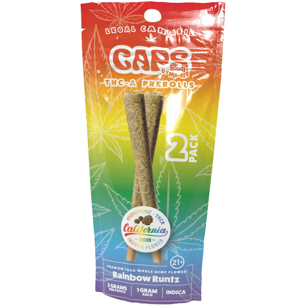 CAPS INDOOR PREROLLS RAINBOW RUNTZ 1GM|700433943065|Pack Of|10