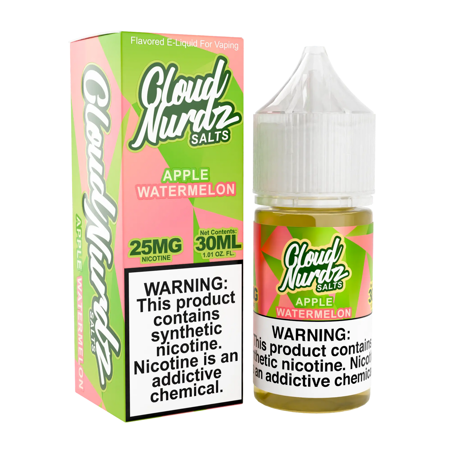 CLOUD NURDZ TFN NIC SALT ELIQUID 30ML WATERMELON APPLE  25MG