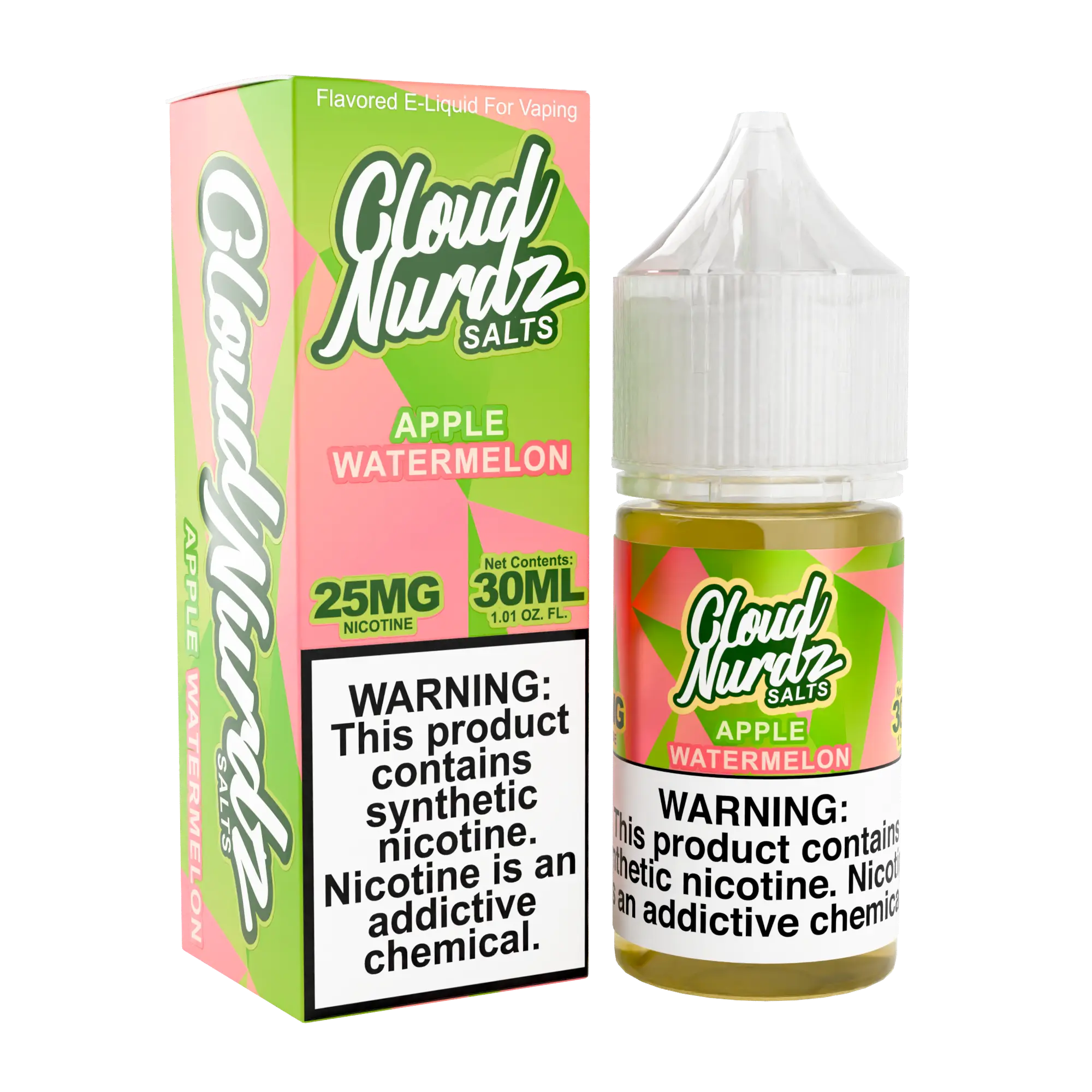 CLOUD NURDZ TFN NIC SALT ELIQUID 30ML WATERMELON APPLE  25MG