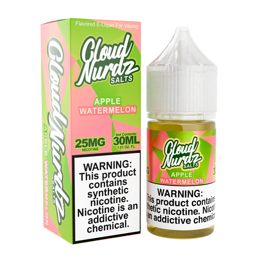 CLOUD NURDZ TFN NIC SALT ELIQUID 30ML WATERMELON APPLE  25MG