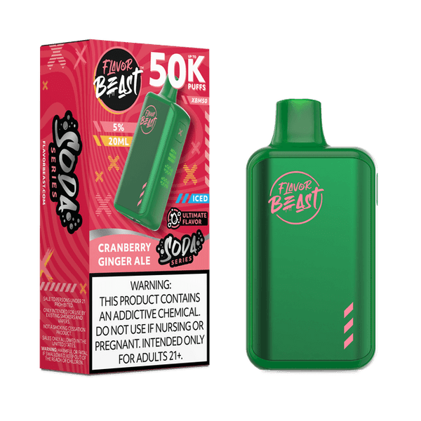 FLAVOR BEAST 50K|FLAVOR BEAST XBM50 CRANBERY GINGER ALE ICED 50K|827152236015