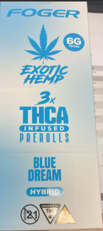 FOGER EXOTIC HEMP PROLL BLUE DREAM HYBRID 6G