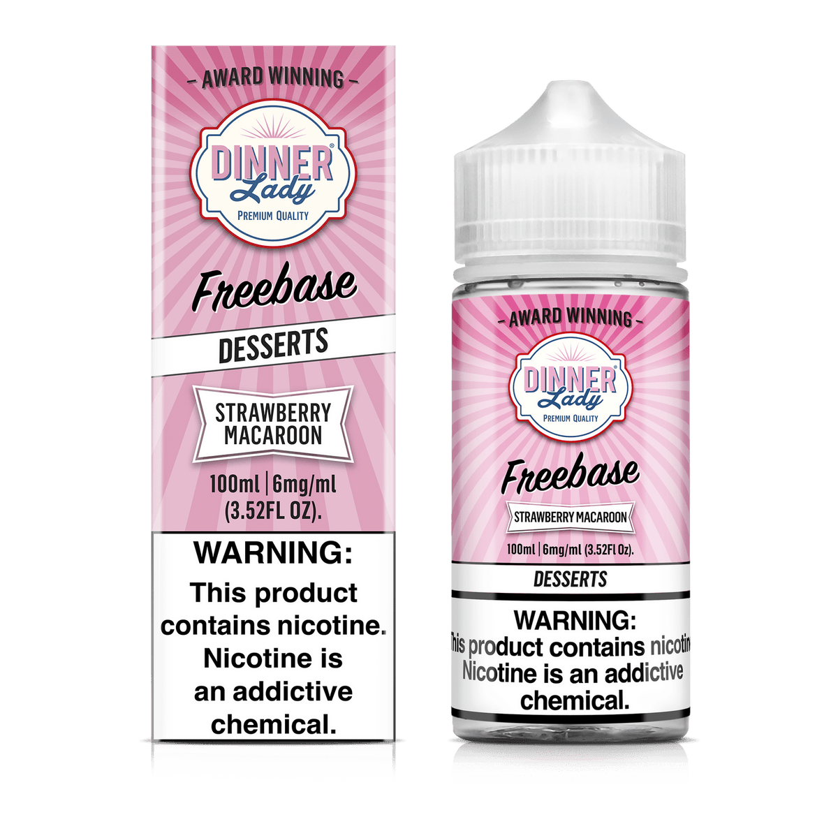 DINNER LADY FREEBASE STRAWBERRY MACAROON 6MG 100ML
