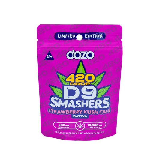DOZO D9 SMASHERS STRWBERRY KUSH CAKE SATIVA GUMY 10000MG|769293884949|Pack Of|5