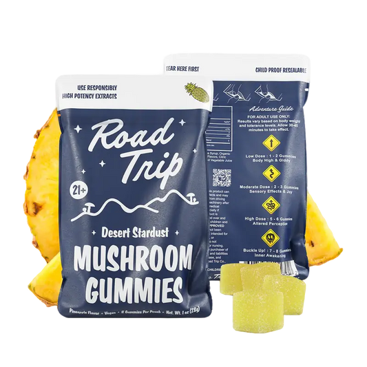 ROAD TRIP MUSHROOM GUMY PINEAPPLE 28GM|608539101702|Pack Of|10