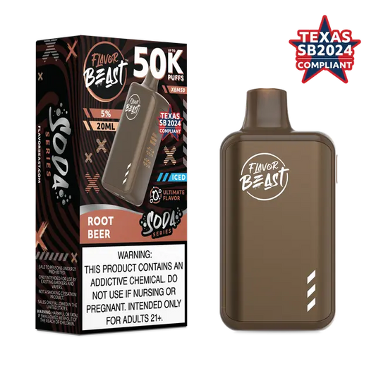 FLAVOR BEAST 50K|FLAVOR BEAST XBM50 ROOT BEER 50K|827152235964|Pack of 5