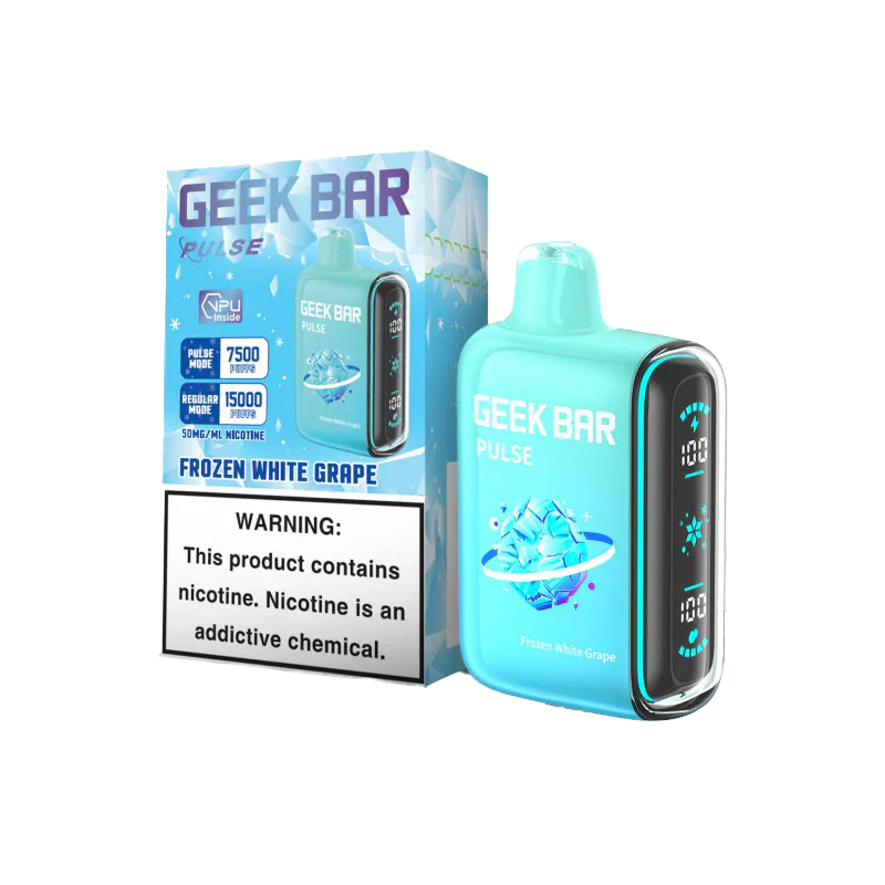GEEK BAR PULSE FROZEN WHITE GRAPE 15K|810125439162|Pack Of|5