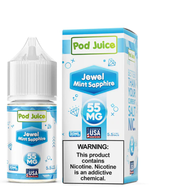 LUSH FREEZE POD JUICE SALT TFN 30ML 55MG JEWEL MINT SAPPHIRE