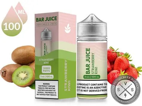 BAR JUICE TFN ELIQUID 100ML 3MG STRAWBERRY KIWI