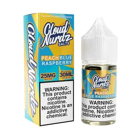 CLOUD NURDZ TFN NIC SALT ELIQUID 30ML PEACH BLUEBERRY RASPBERRY  25MG