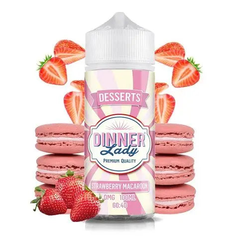 DINNER LADY FREEBASE STRAWBERRY MACAROON 0MG 100ML