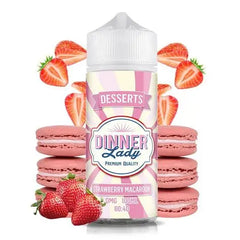 DINNER LADY FREEBASE STRAWBERRY MACAROON 0MG 100ML