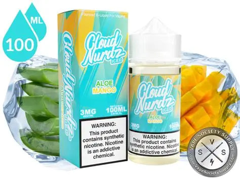 CLOUD NURDZ TFN E LIQUID 100ML ICED ALOE MANGO 3MG