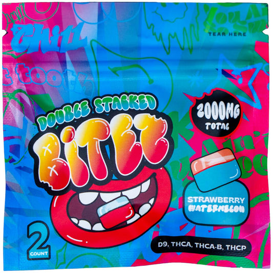 DOUBLE STACKED BITES D9 STRAWBERRY WATERMELON GUMY 2000MG|769577836817|Pack Of|5