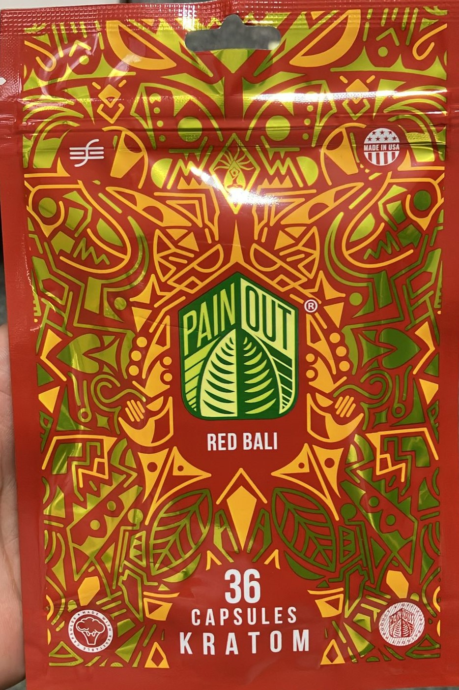 PAIN OUT 36ct RED BALI CAPSULES Bag