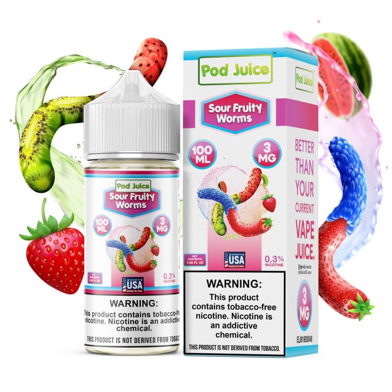 POD JUICE SOUR FRUITY WORMS 3MG 100ML