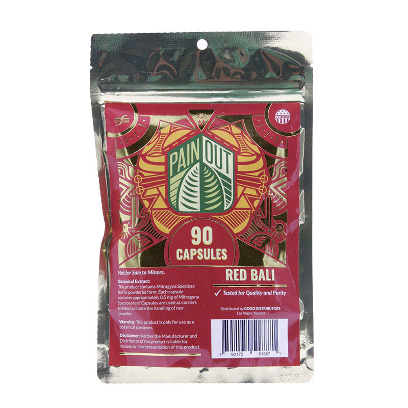 PAINOUT KRATOM CAPSULES RED BALI 90CT