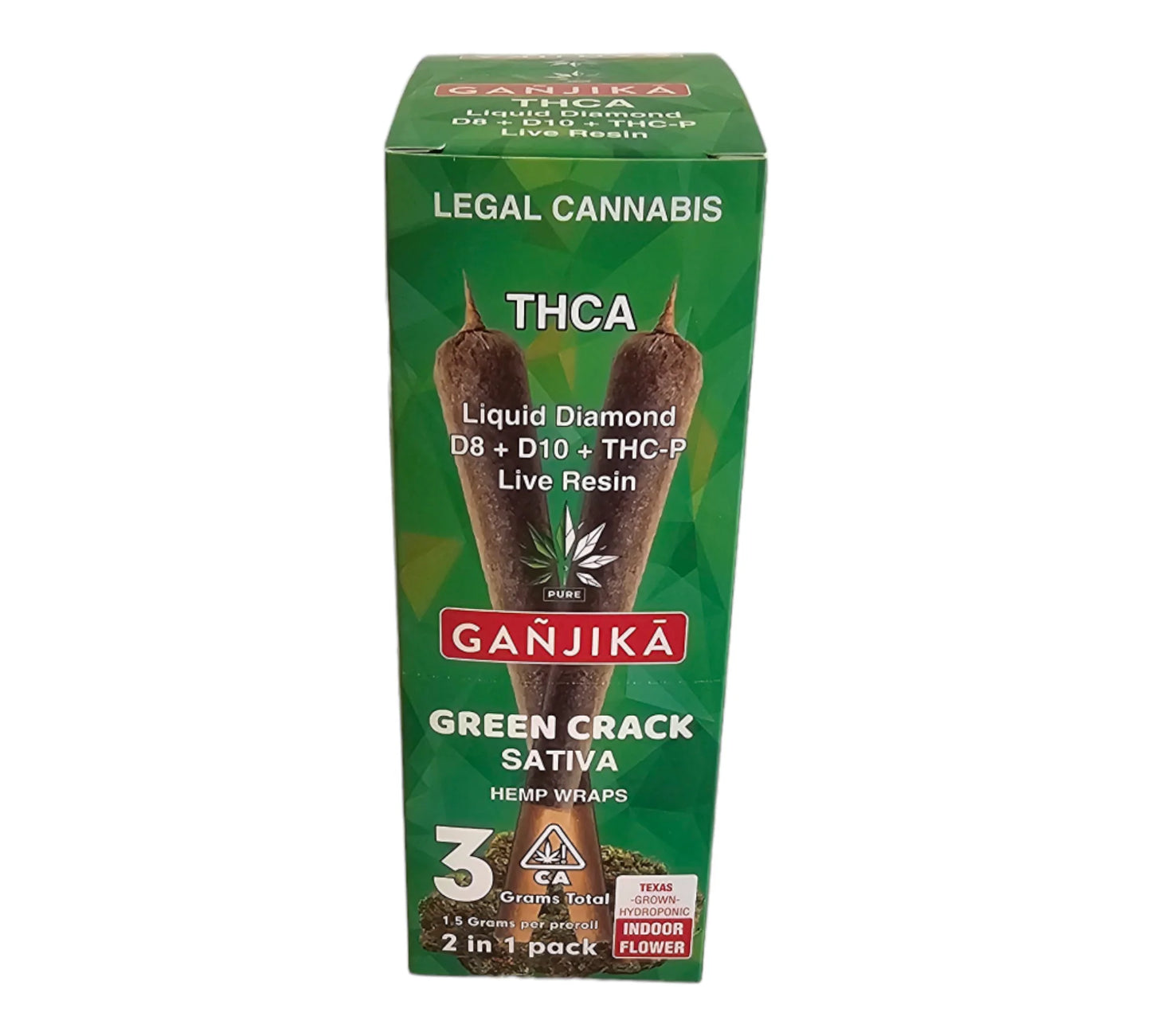 GANJIKA WRAPS GREEN CRACK SATIVA 50CT|168739918116|Pack Of|50