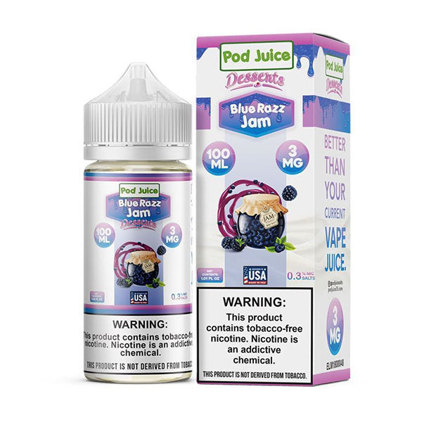 POD JUICE FREEBASE BLURAZ JAM 100ML 3MG