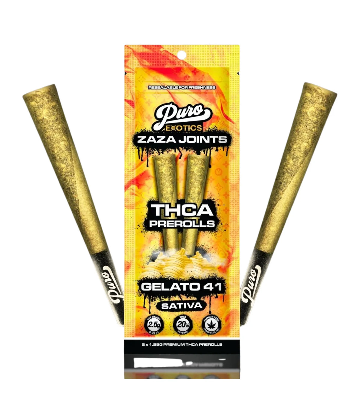 PURO ZAZA JOINTS THCA PROLL GELATO 41 SATIVA 1.25GM