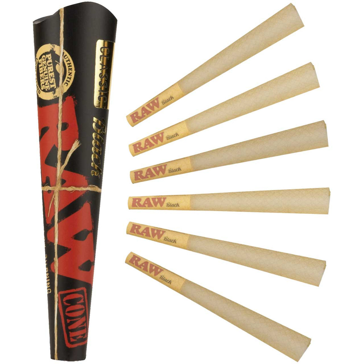 RAW BLACK CONE 6 PACK  32 IN CS