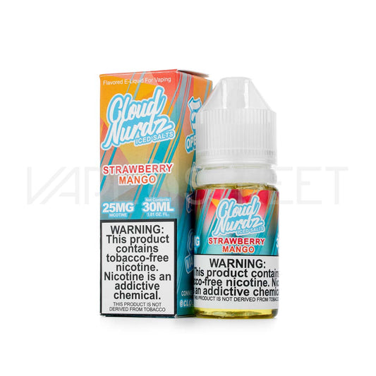CLOUD NURDZ TFN NIC SALT E-LIQUID 30ML ICED STRAWBERRY MANGO -25MG
