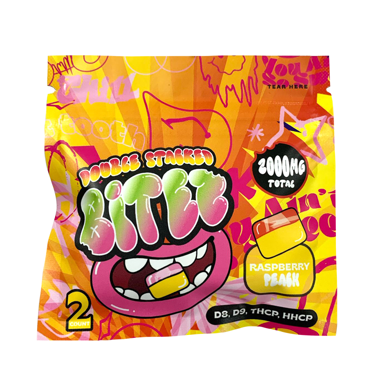 DOUBLE STACKED BITES D9 RASPBERRY PEACH GUMY 2000MG