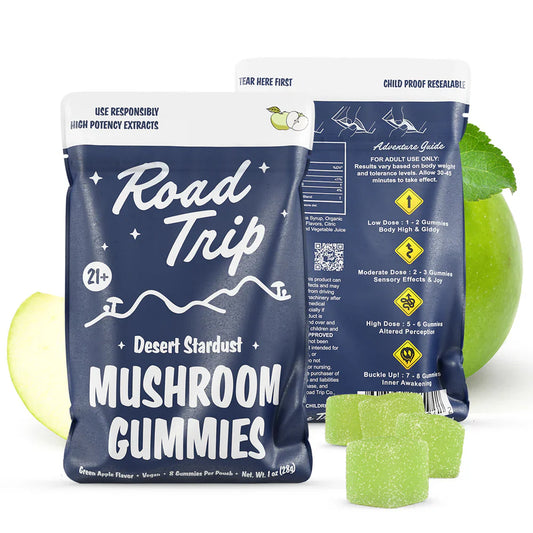 ROAD TRIP MUSHROOM GUMY GREEN APPLE 28GM|608539145942|Pack Of|10