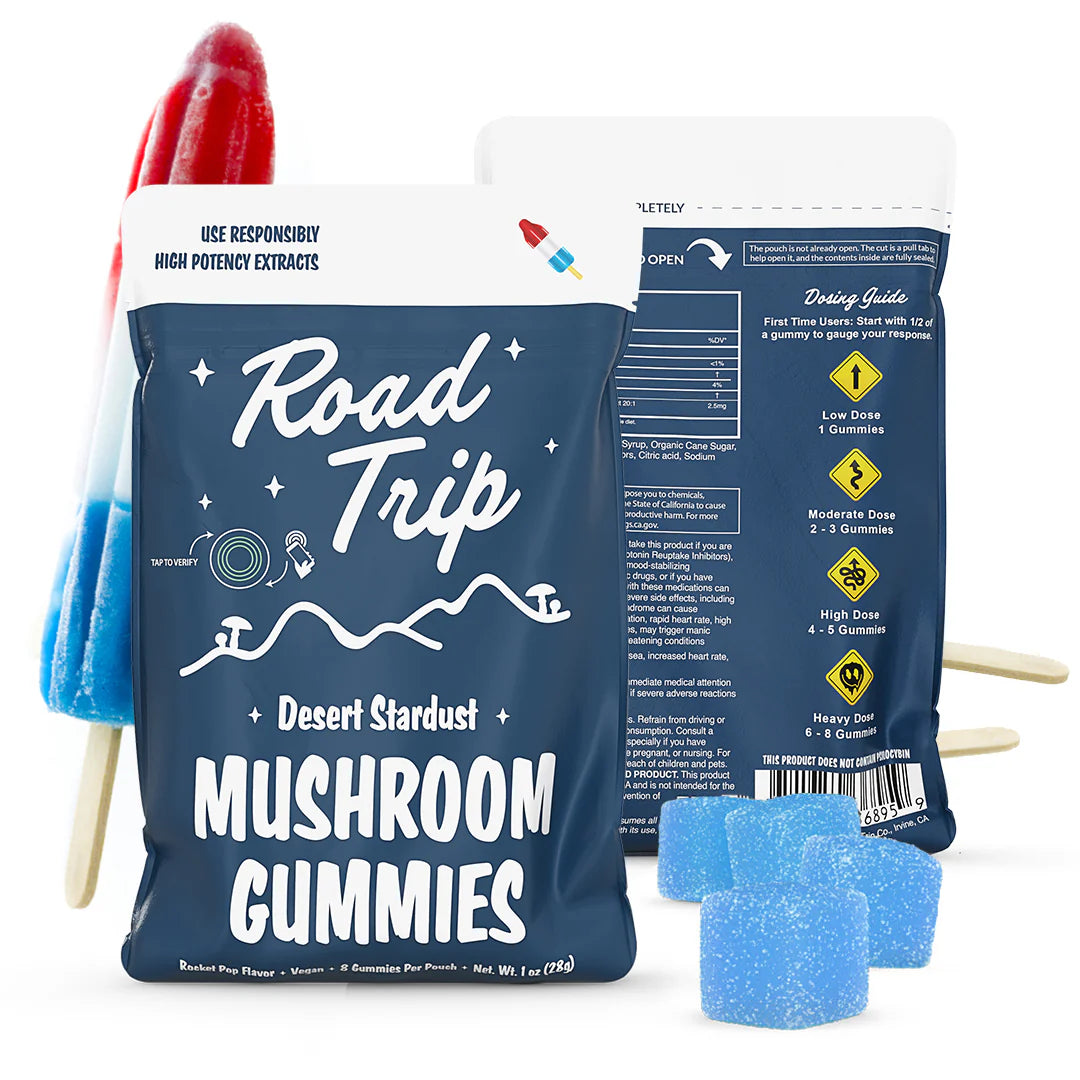 ROAD TRIP MUSHROOM GUMY ROCKET POP 28GM|721750038203|Pack Of|30