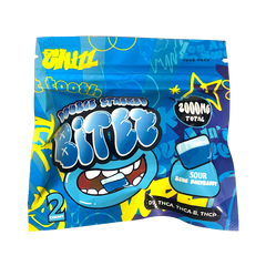 DOUBLE STACKED BITES D9 SOUR BLUE RASPBERRY GUMY 2000MG|704674170624|Pack Of|60