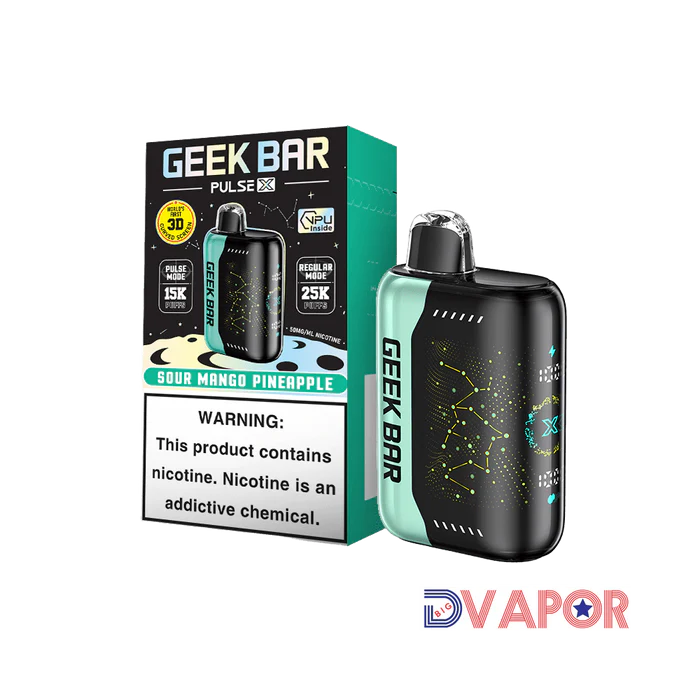 GEEK BAR PULSE X SOUR MANGO PINAPL 25K|810125438202|Pack Of|5