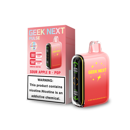 GEEK NEXT PULSE 25K|GEEK NEXT PULSE SOUR APPLE B-POP 25K|6917673166848|Pack of 5
