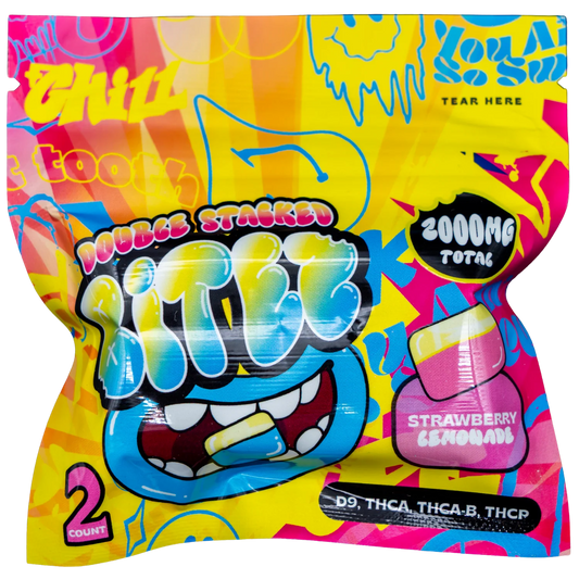 DOUBLE STACKED BITES D9 STRAWBERRY LEMONADE GUMY 2000MG|749565997713|Pack Of|60