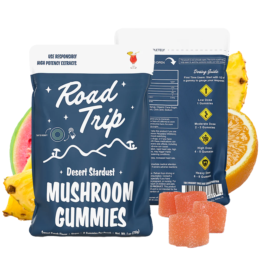 ROAD TRIP MUSHROOM GUMY SUNSET PUNCH 28GM|721750434531|Pack Of|30