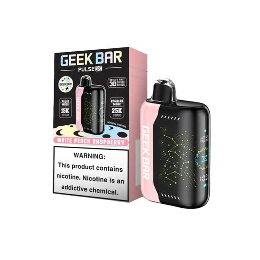 GEEK BAR PULSE X WHITE PEACH RSPBRY 25K|810125439964|Pack Of|5