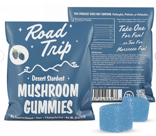 ROAD TRIP MUSHROOM GUMY BLUE RASPBERRY 7.2GM|721750318084|Pack Of|10