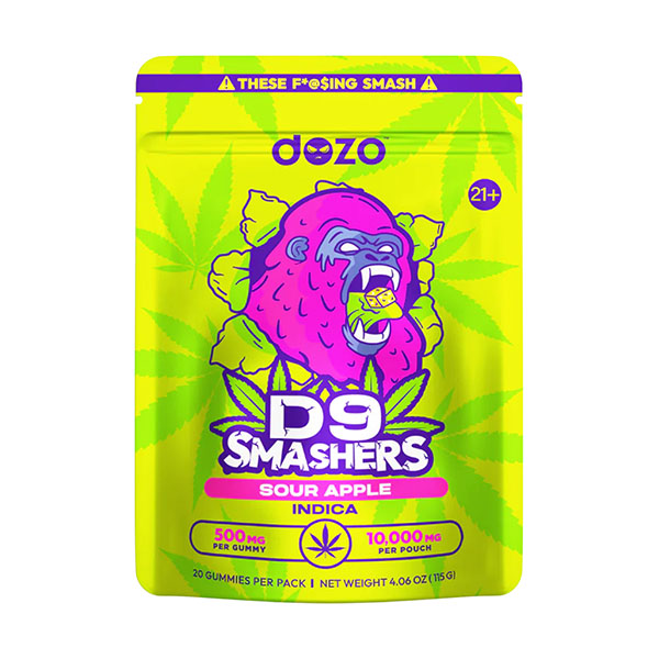 DOZO D9 SMASHERS GUMY SOUR APPLE INDICA 10000MG|764333521457|Pack Of|5