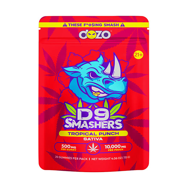 DOZO D9 SMASHERS GUMY TROPICAL PUNCH SATIVA 10000MG|745978288646|Pack Of|5