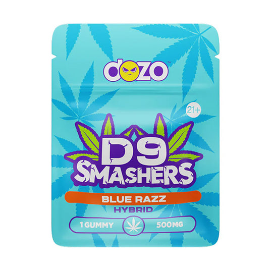 DOZO D9 SMASHERS GUMY BLUE RAZZ HYBRID 500MG|796520183056|Pack Of|25
