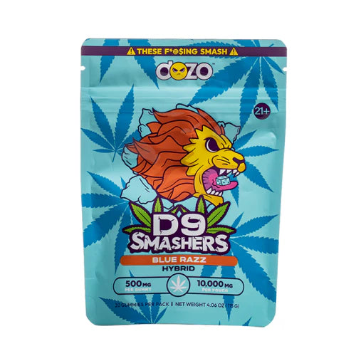 DOZO D9 SMASHERS GUMY BLUE RAZZ HYBRID 10000MG|745978288639|Pack Of|5