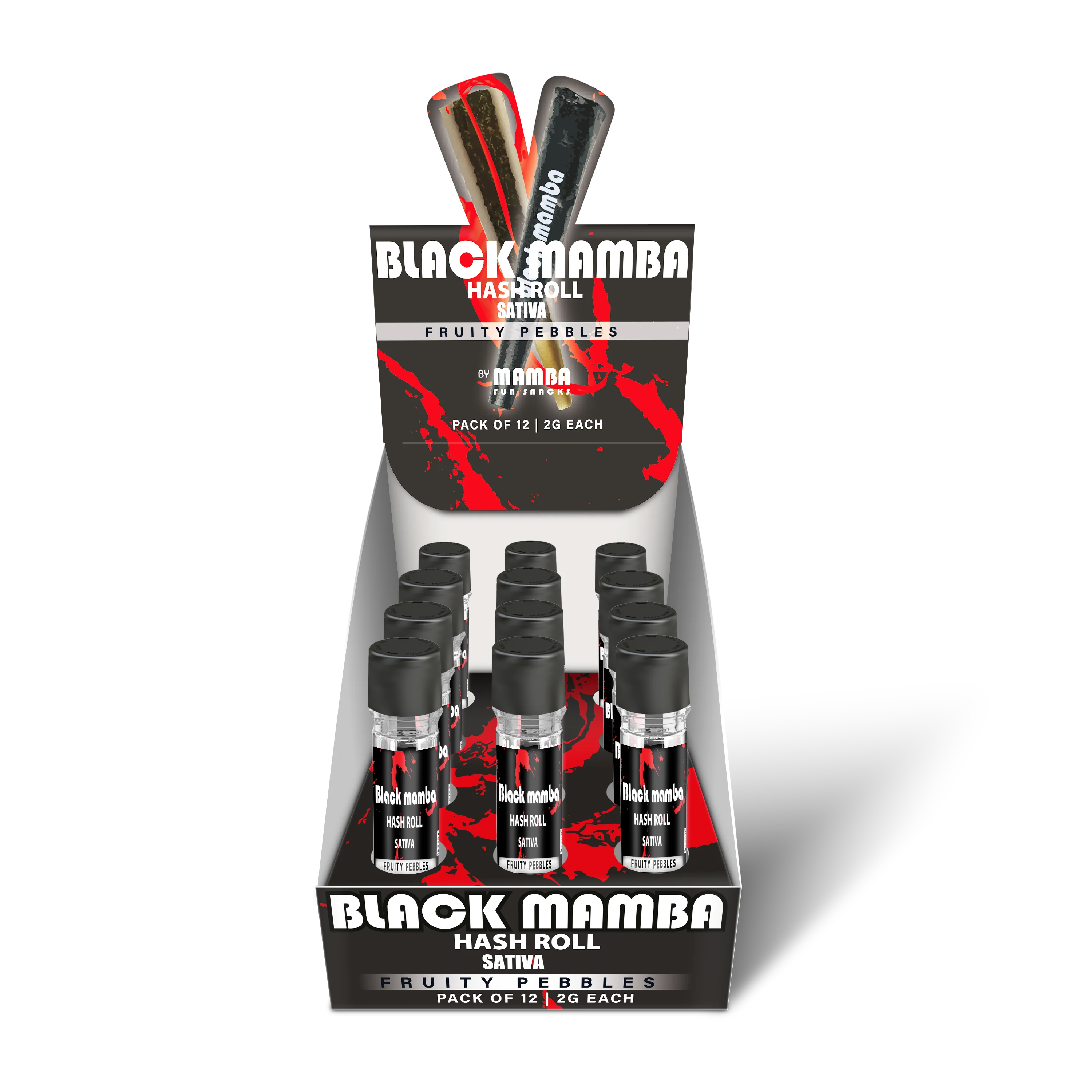 BLACK MAMBA HASH ROLL| FRUITY PEBBLES SATIVA PROLL 2GM|0602581753773|PK OF 12