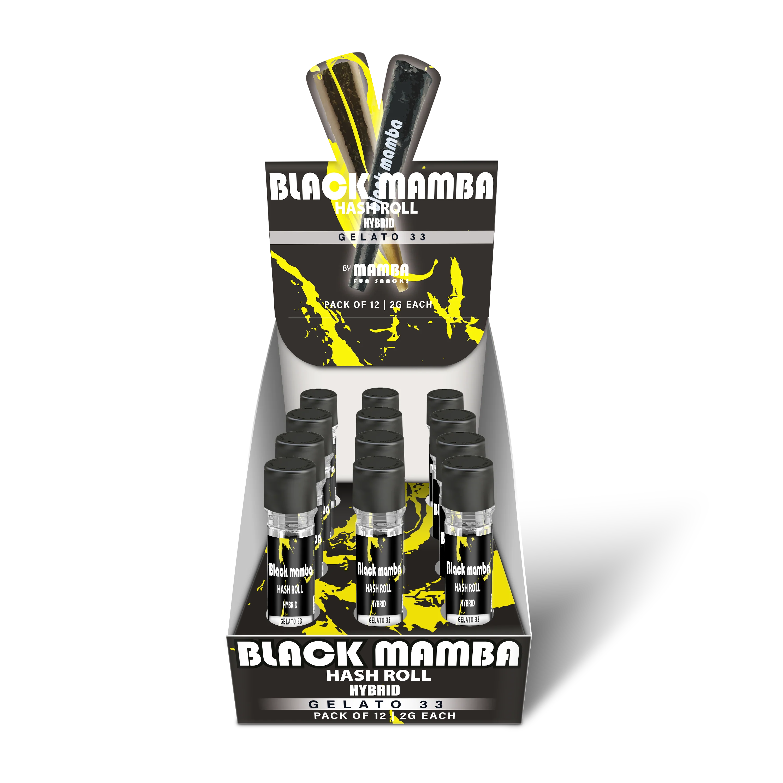 BLACK MAMBA HASH ROLL| GELATO 33 HYBRID PROLL 2GM|0602581753865|PK OF 12
